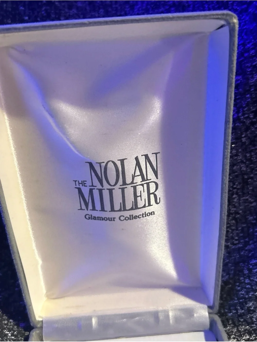 Nolan Miller Jewelry Presentation Box in White and Silver